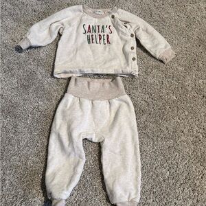 Kids Matching Set - Santa's Helper Cream Outfit